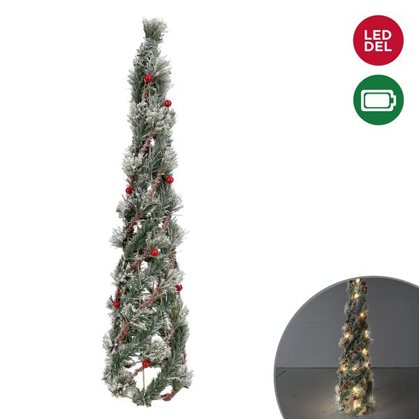 Sapin DEL en cône lumineux 23 po avec décorations