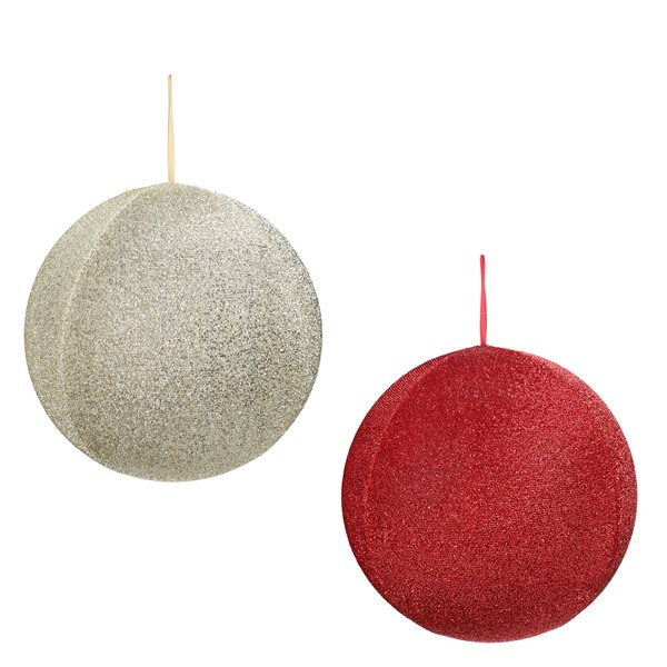Boule de Noël gonflable à suspendre en tissu pailleté