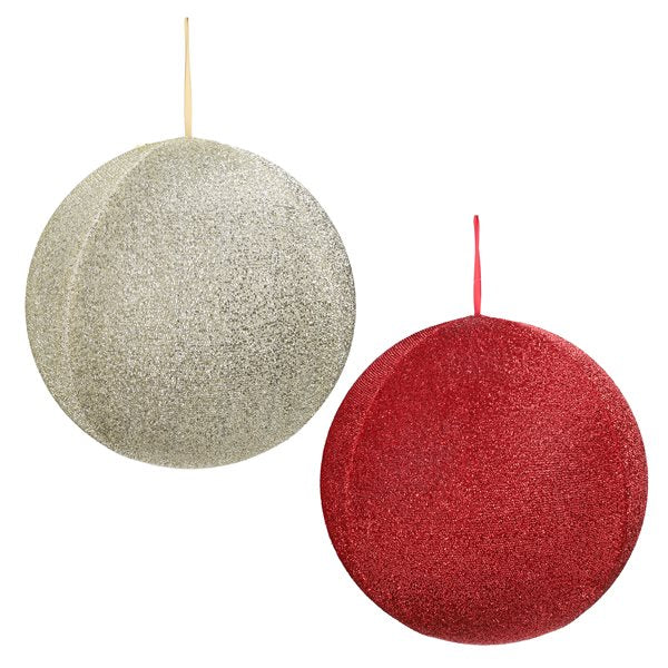 Boule de Noël gonflable à suspendre en tissu pailleté