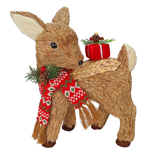 Cerf en sisal 13 po avec écharpe