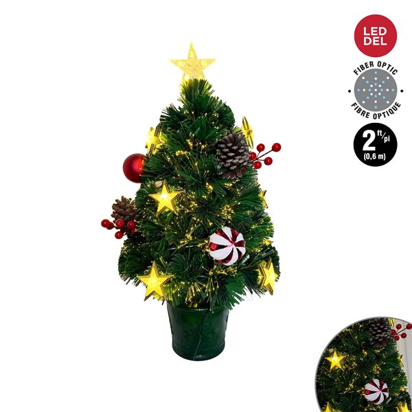 Sapin optique en pot avec décoration 2 pi