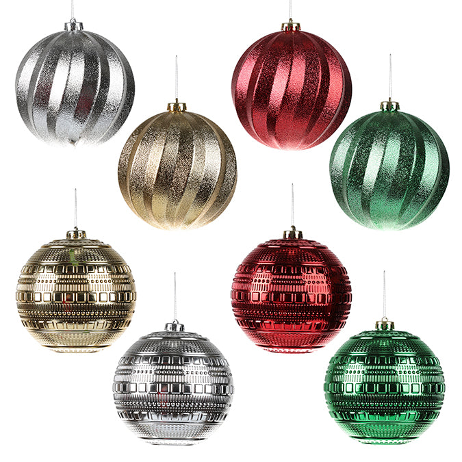Ornement boule de Noël 150 mm fini métallique