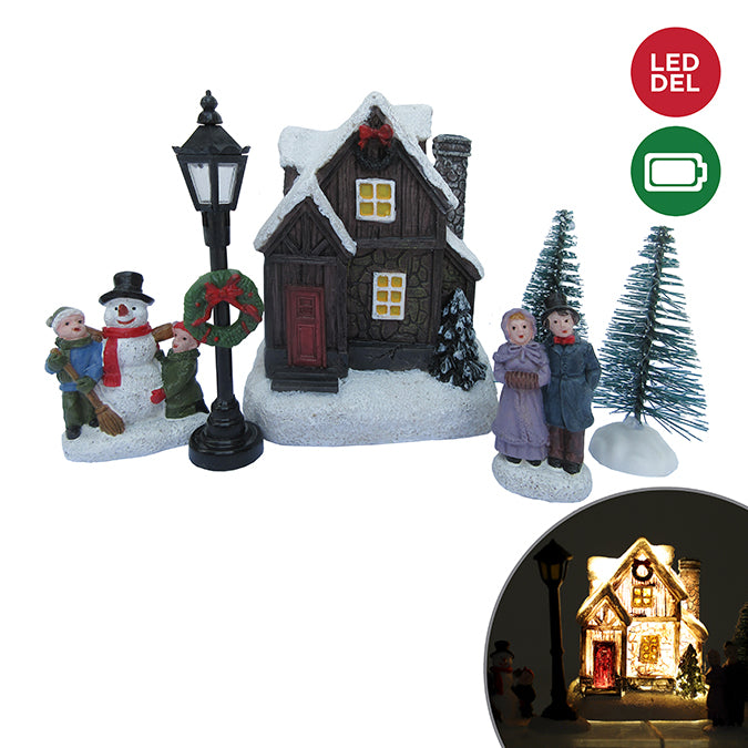 Ensemble de village de Noël DEL