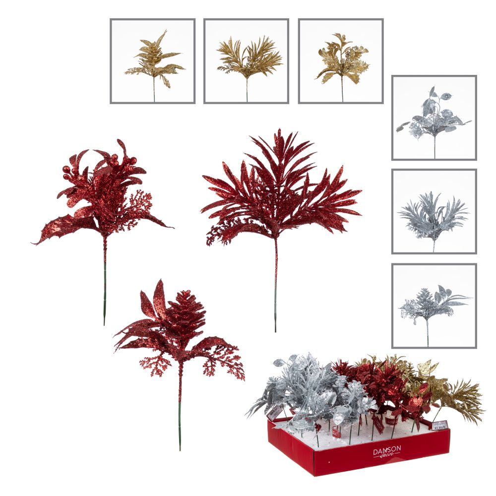 Branche 5 po de pomme de pin et baies brillantes