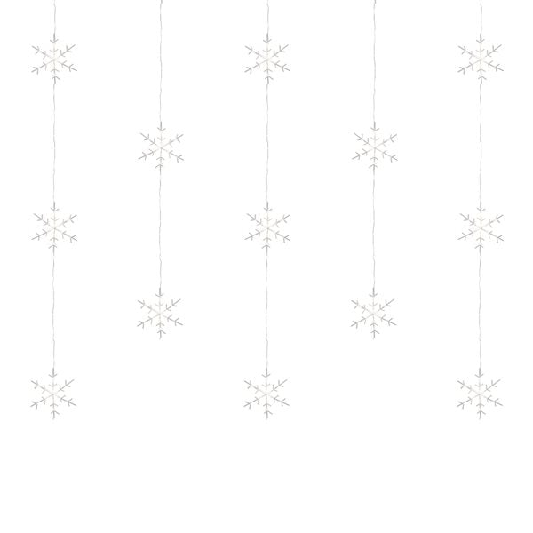 Rideau de 227 lumières de flocons en métal avec 8 fonctions