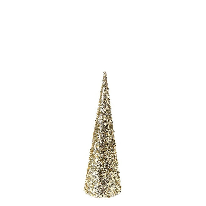 Sapin conique à paillettes or