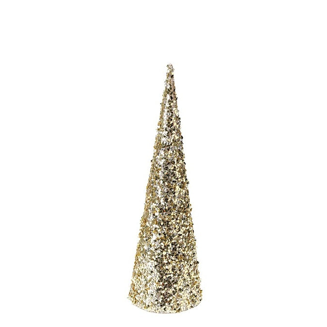 Sapin conique à paillettes or