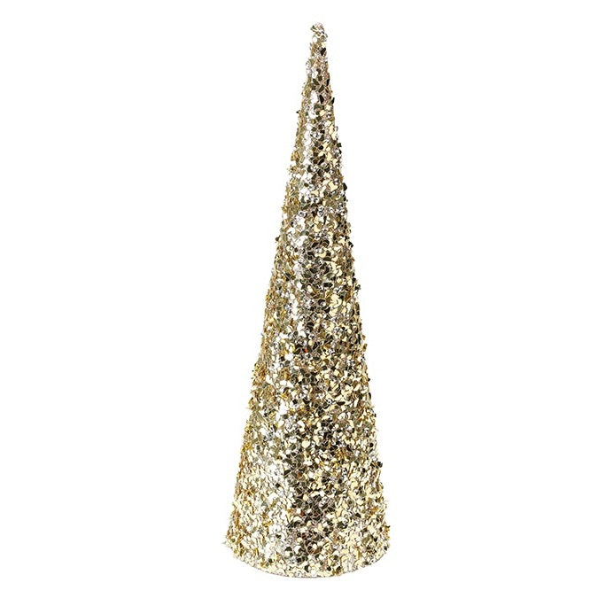 Sapin conique à paillettes or