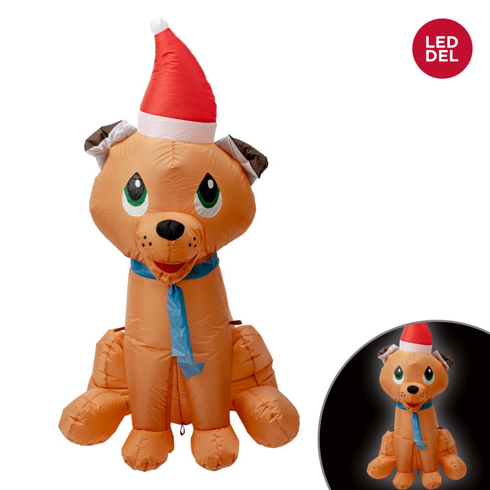 Chien de Noël gonflable 48 po avec lumière DEL intégrée