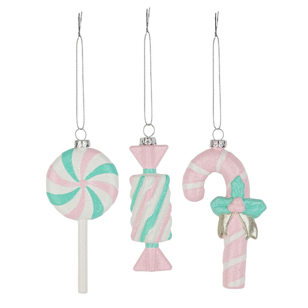 Ornement bonbon brillant pastel 5 po
