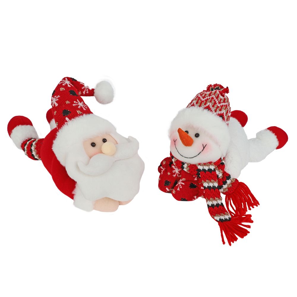 Personnage de Noël allongé 16,5 po x 6 po