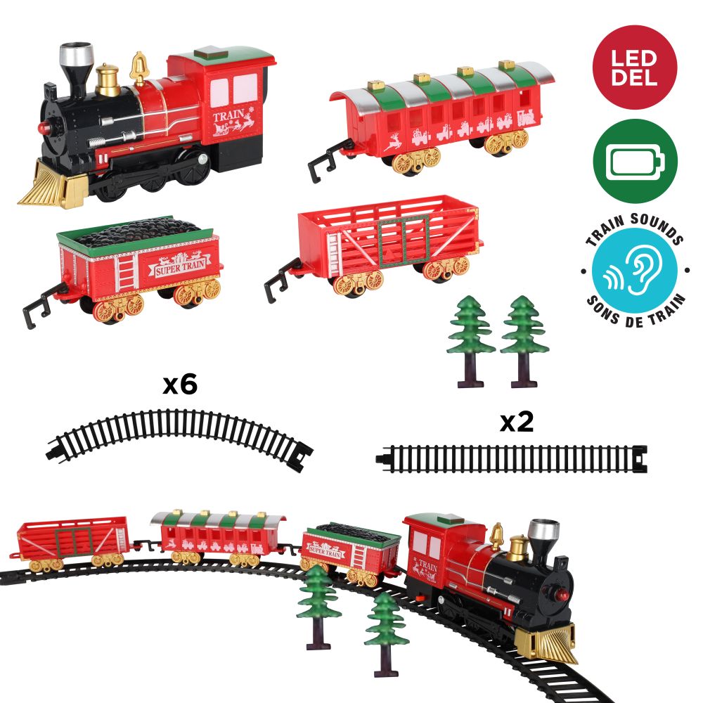 Train musical et lumineux de 24 po x 22 po (14 morceaux)