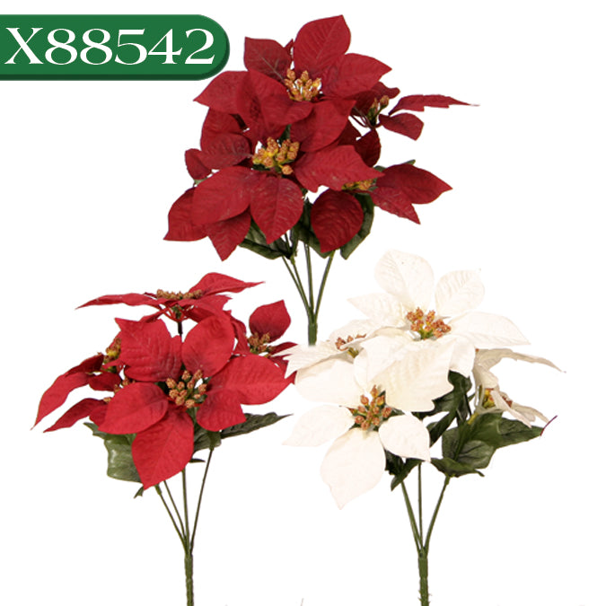 Bouquet de poinsettia artificiel 12 po
