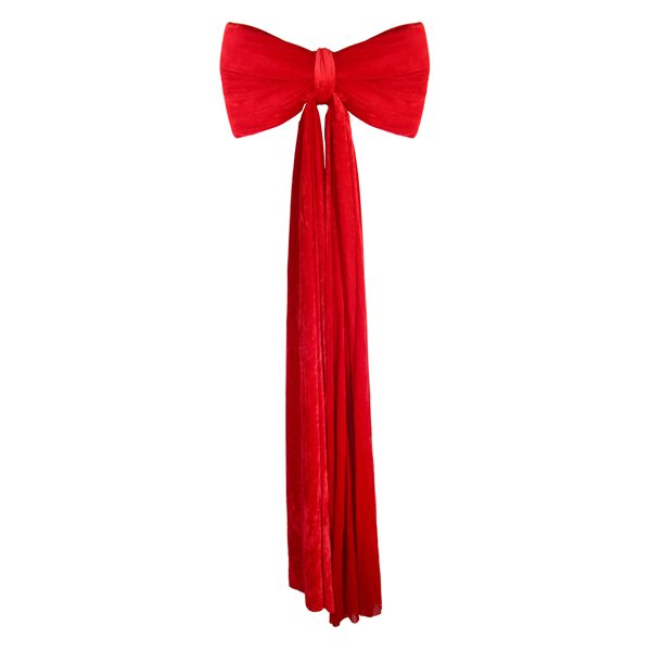 Boucle en velours 24 po x 71 po rouge/vert