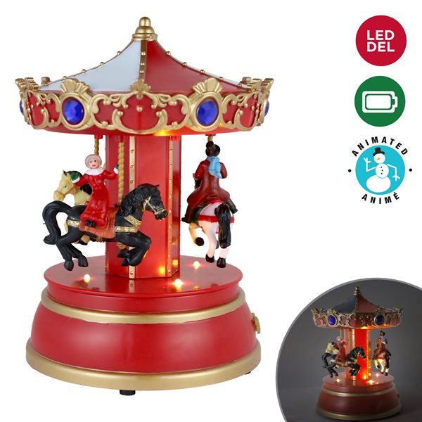 Carrousel DEL à piles 5 po x 7,5 po