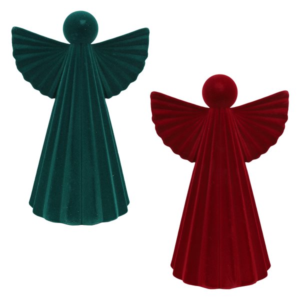Ange en velours 10 po rouge/vert
