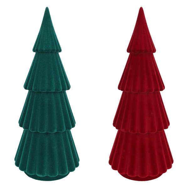 Sapin avec velours 12 po rouge/vert
