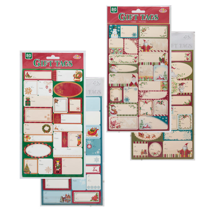 Étiquette pour cadeau de Noël (paquet de 80)
