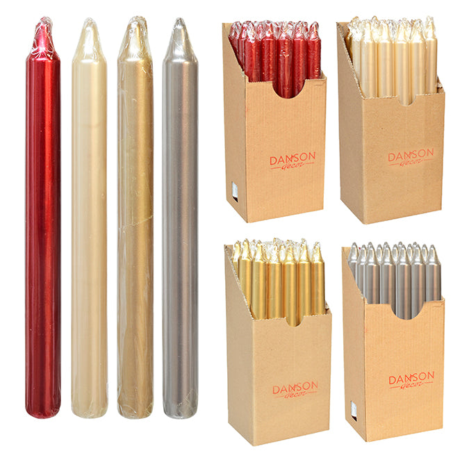 Chandelle 9,5 po fini métallique rouge/or/argent/champ