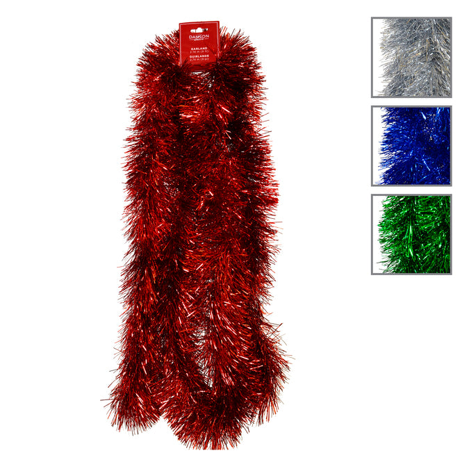 Guirlande scintillante 9 pi rouge/argent/bleu/vert
