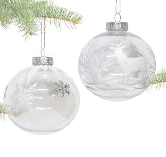 Ornement boule de Noël 90 mm clair avec motif brillant