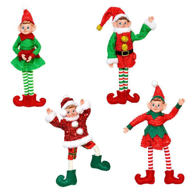 Lutin 10 po tissu vert/rouge/blanc