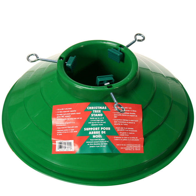 Pied pour sapin en plastique vert