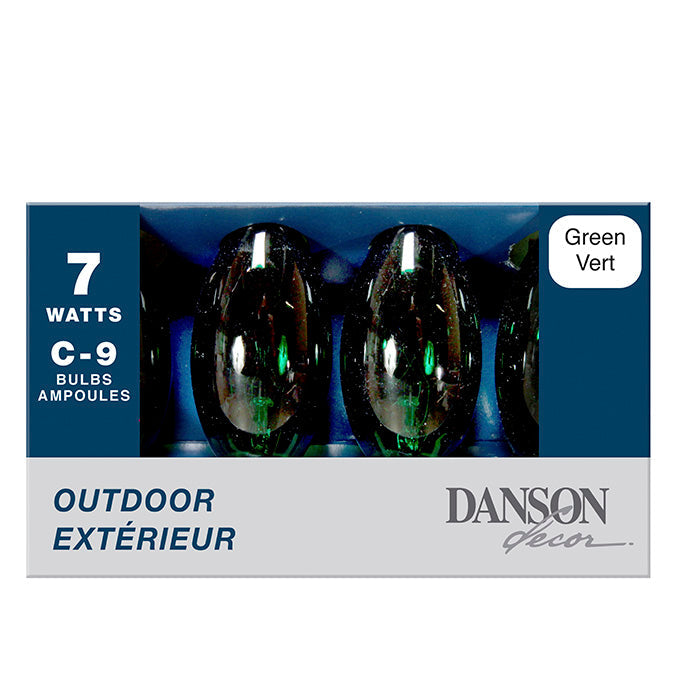 Ampoules pour extérieur type C9 7W / vert (boîte de 4)