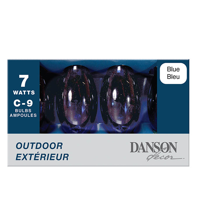 Ampoules pour extérieur type C9 7W / bleu (boîte de 4)