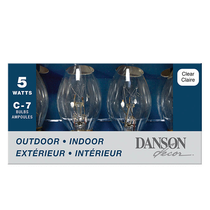 Ampoules pour intérieur/extérieur type C7 5W / claire (boîte de 4)