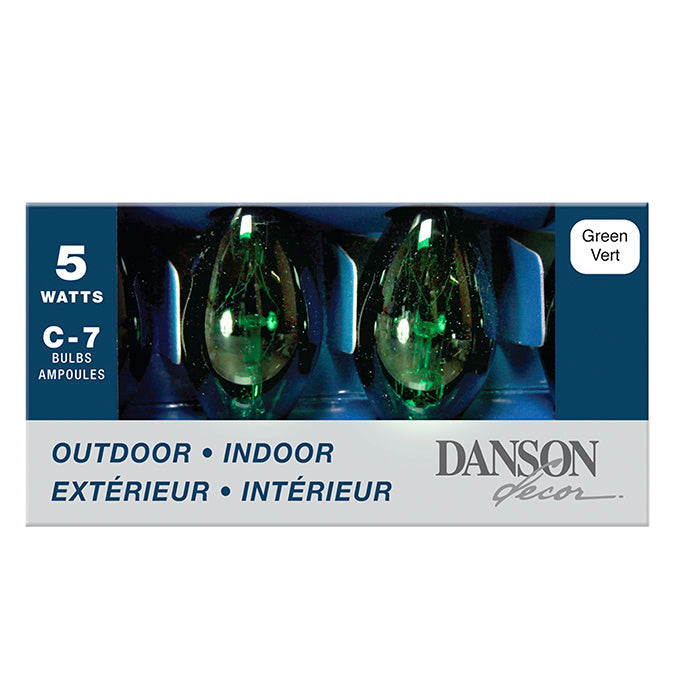 Ampoules pour intérieur/extérieur type C7 5W / vert (boîte de 4)