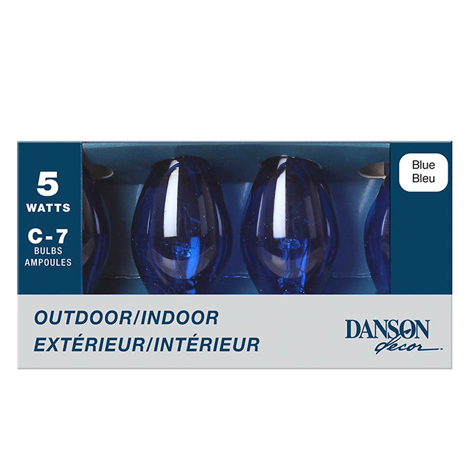 Ampoules pour intérieur/extérieur type C7 5W / bleu (boîte de 4)