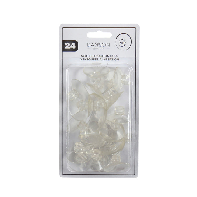 Ventouses en plastique transparent avec fente 1,25 po (paquet de 24)