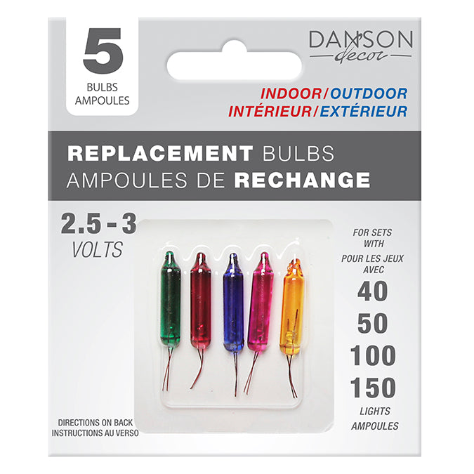 Ampoules pour intérieur/extérieur 2,5 à 3 V / multicolore (paquet de 5)