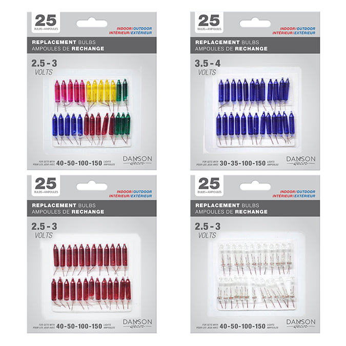 Ampoules pour intérieur/extérieur 2,5 à 3 V (paquet de 25)