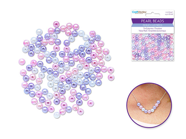 Perles rondes 8 mm lustrées (35 g)