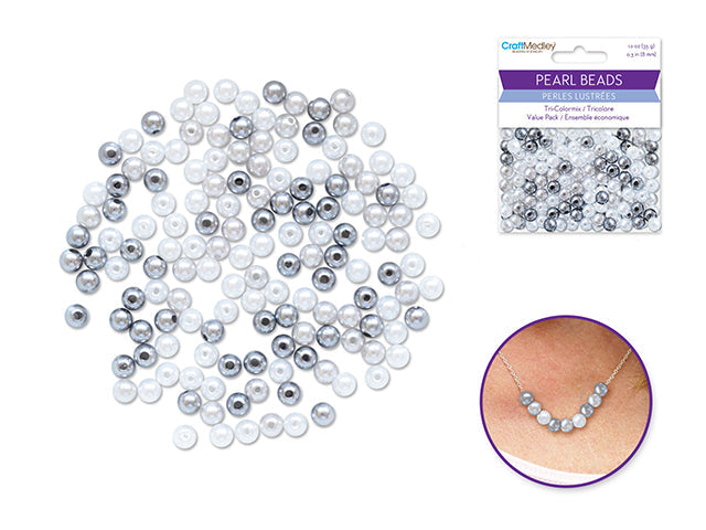 Perles rondes 8 mm lustrées (35 g)