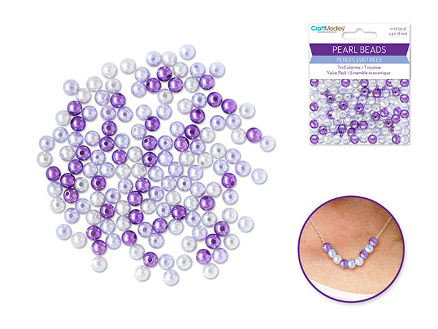 Perles rondes 8 mm lustrées (35 g)
