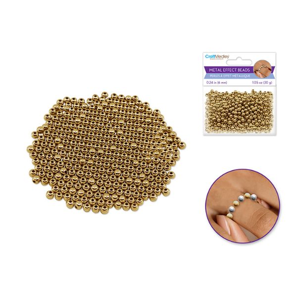 Bille ronde 6 mm métallique or 30 g