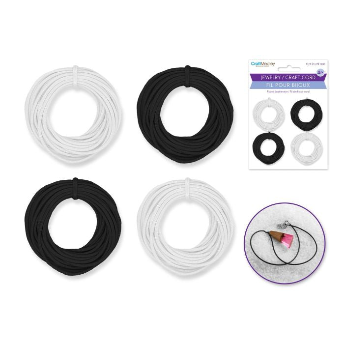 Fil de cuir 1 mm x 24 pi classique (paquet de 4)