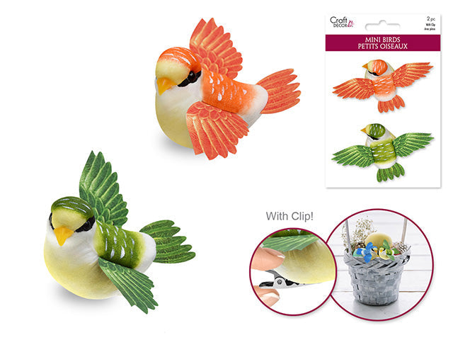 Oiseau champignon sur pince 3,8 po cd330a (paquet de 2)
