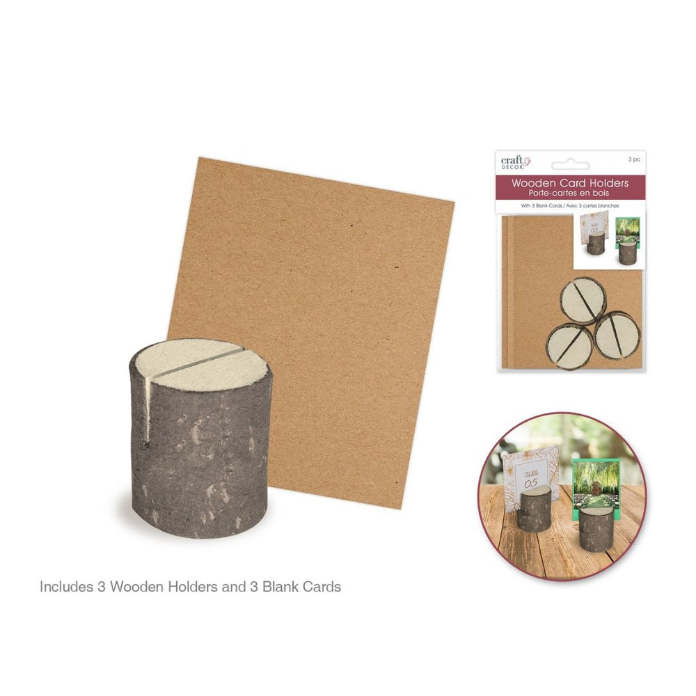 Porte-cartes en bois 1 po x 1 po (paquet de 3)