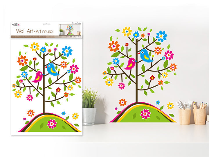 Autocollants muraux arbre avec des oiseaux