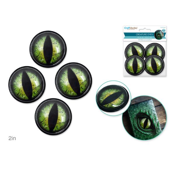 Yeux de créature 2 po autocollants (paquet de 4)