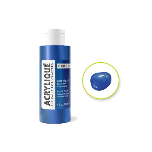 Peinture acrylique 4 oz métallisée Color Factory