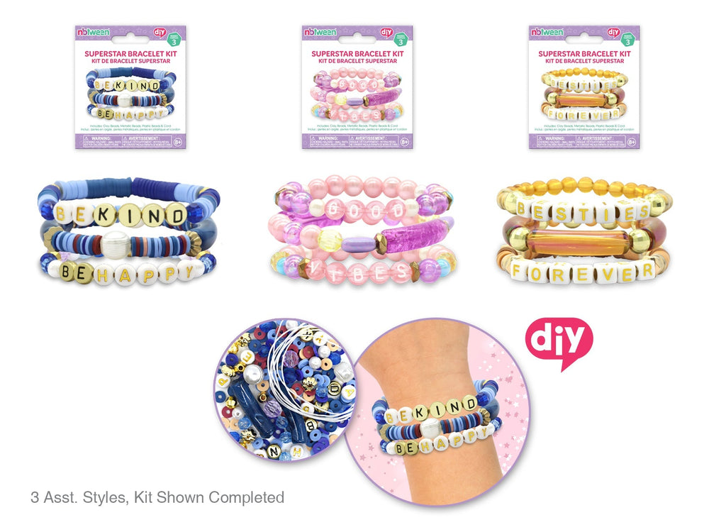 DIY ensemble de 3 bracelets Superstar à fabriquer (8 ans et plus)