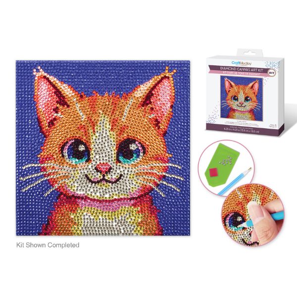 Broderie de diamant (Diamond painting) rond 6,5 po Chat