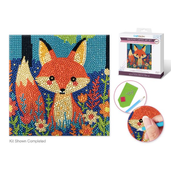 Broderie de diamant (Diamond painting) rond 6,5 po Renard