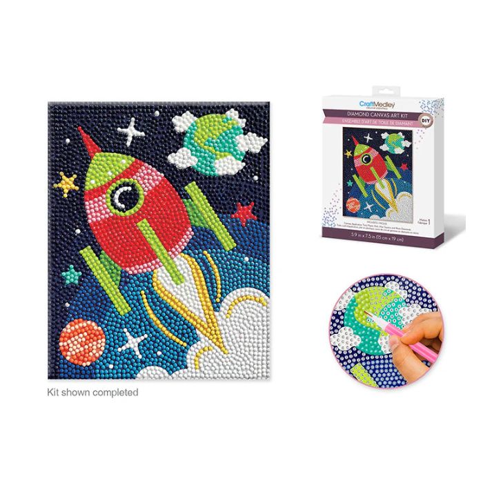 Broderie de diamant (Diamond Painting) 6 po x 7,5 po fusée