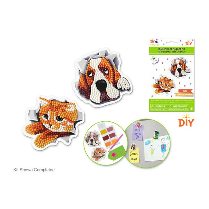 Broderie de diamant magnétique (Diamond painting) chat et chien